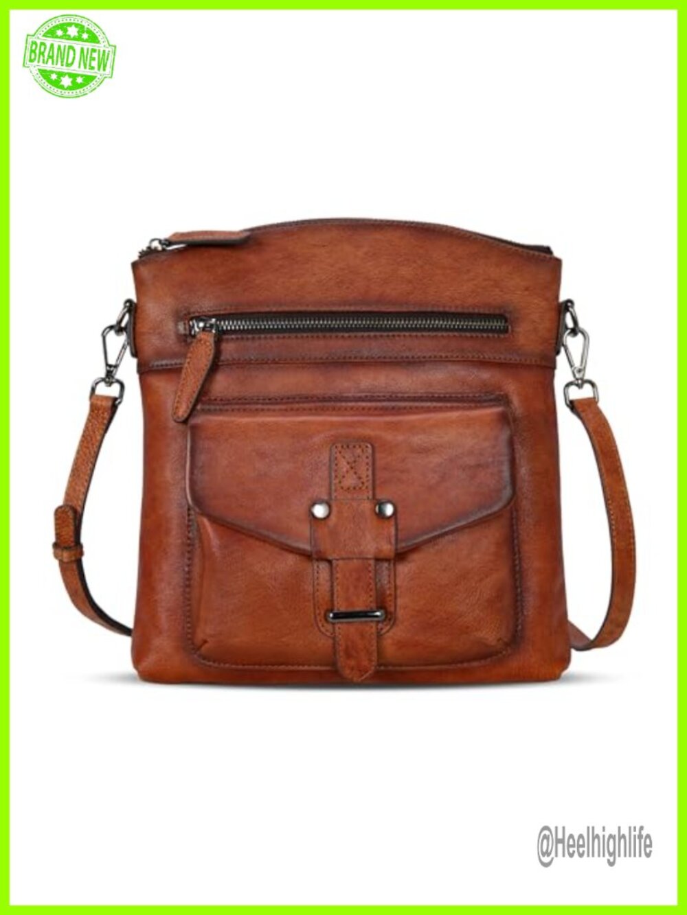 Genuine Leather Crossbody Bag Satchel Shoulder Purse Adjustable Strap